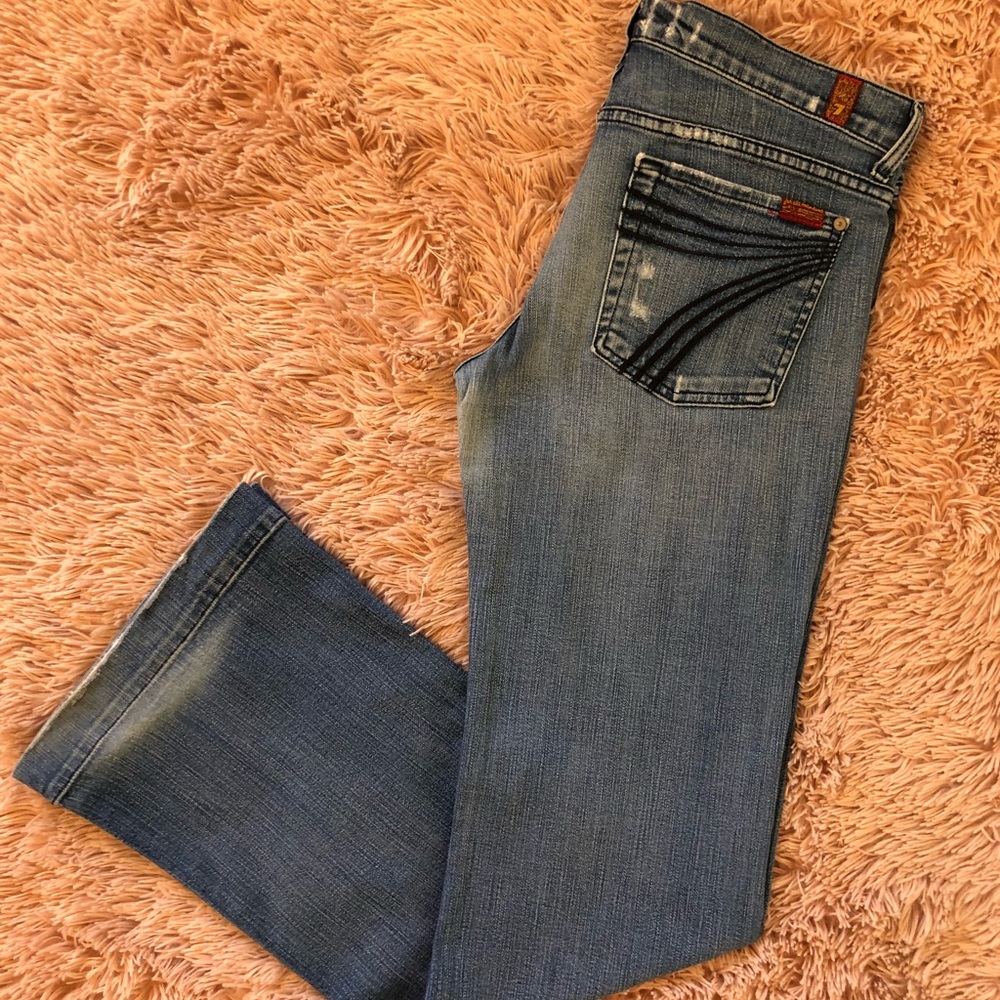 7 For All Mankind Distressed Bootcut Jeans